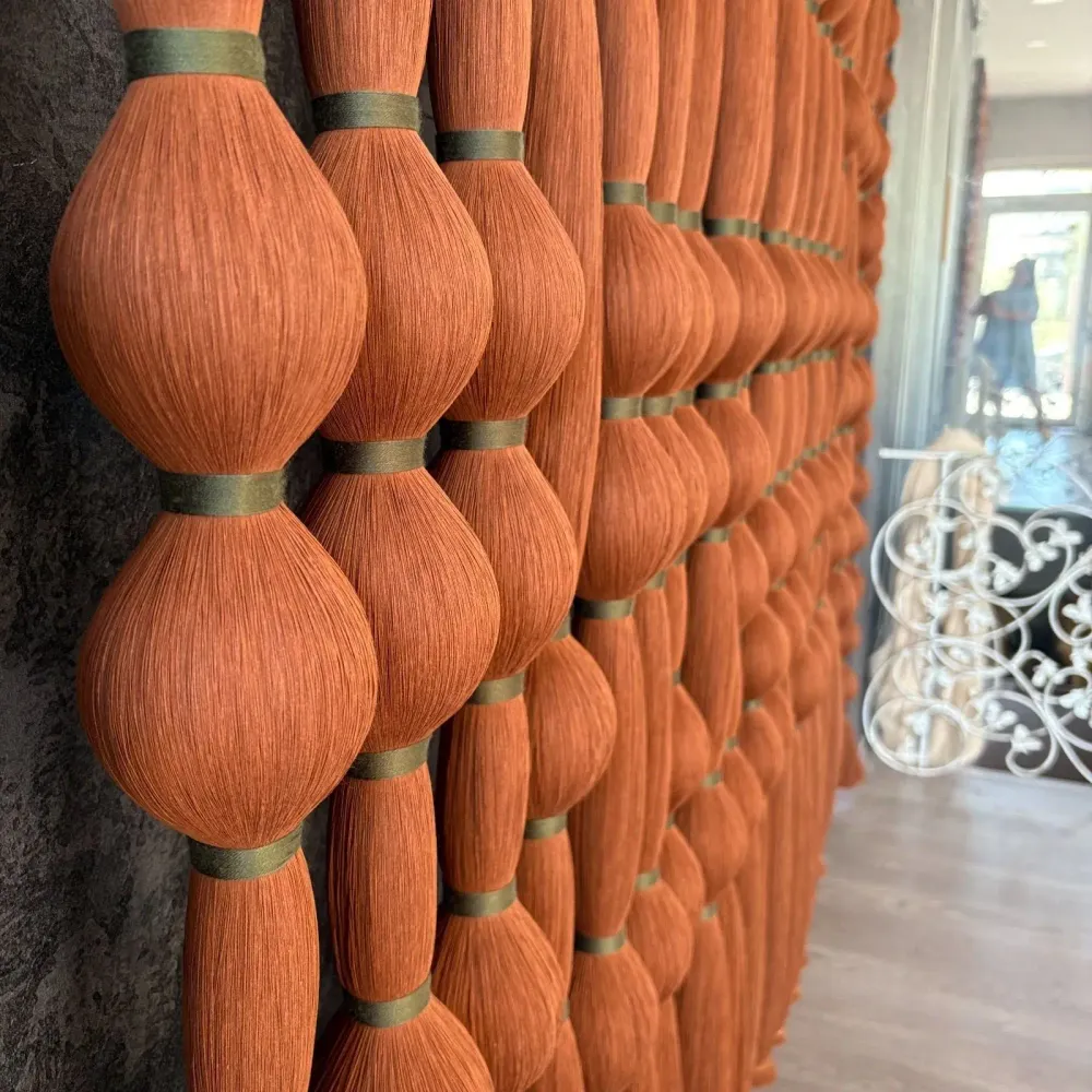 Other wall decoration - Amber Cascade: Extra-Large Handmade Monochrome Macramé Wall Installati - SARMAL DESIGN