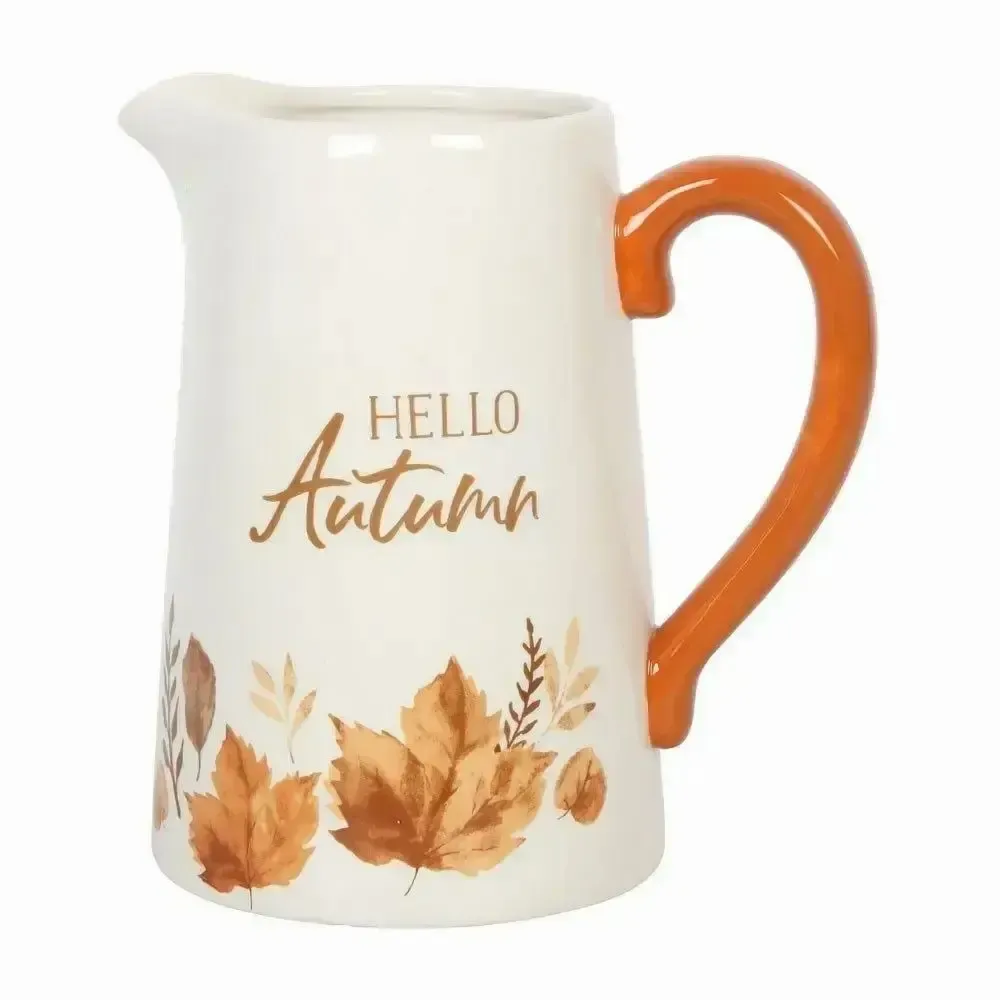 Vases - Pichet à fleurs en céramique « Bonjour l'automne » de 17 cm - SOMETHING DIFFERENT WHOLESALE EUROPE BV