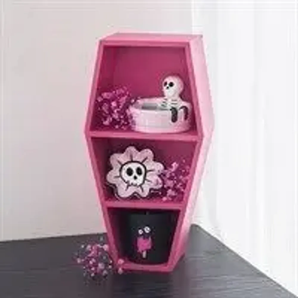 Decorative objects - Small Hot Pink Coffin Shelf - SOMETHING DIFFERENT WHOLESALE EUROPE BV