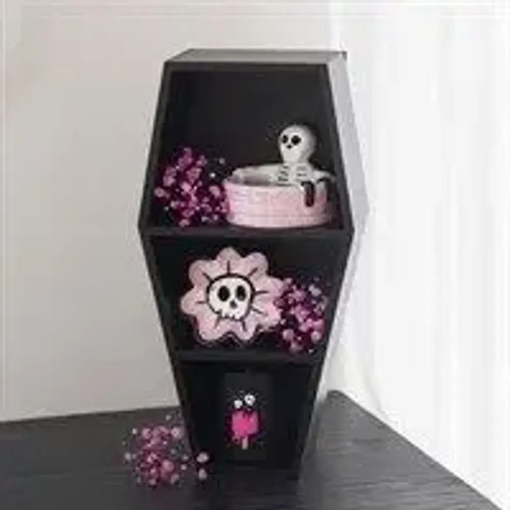 Decorative objects - Small Black Coffin Shelf - SOMETHING DIFFERENT WHOLESALE EUROPE BV