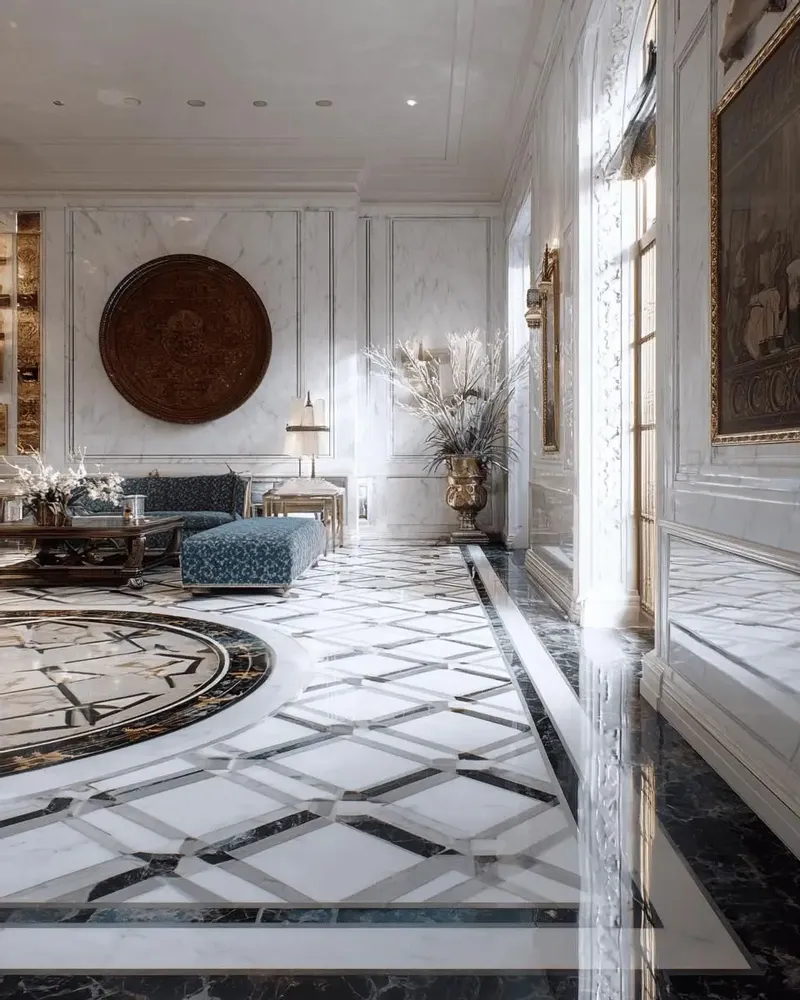Indoor floor coverings - marble inlays - PISTORE MARMI