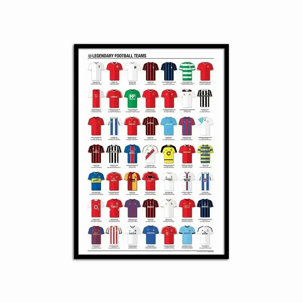Affiches - Affiche 50 x 70 cm - Legendary Football Teams - Olivier Bourdereau - WALL EDITIONS
