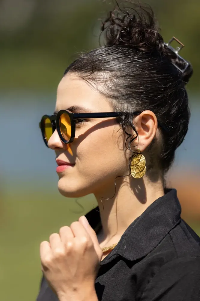 Bijoux - Boucles d’oreilles Tainha Gold – Capim Dourado du Brésil - CAPIDO