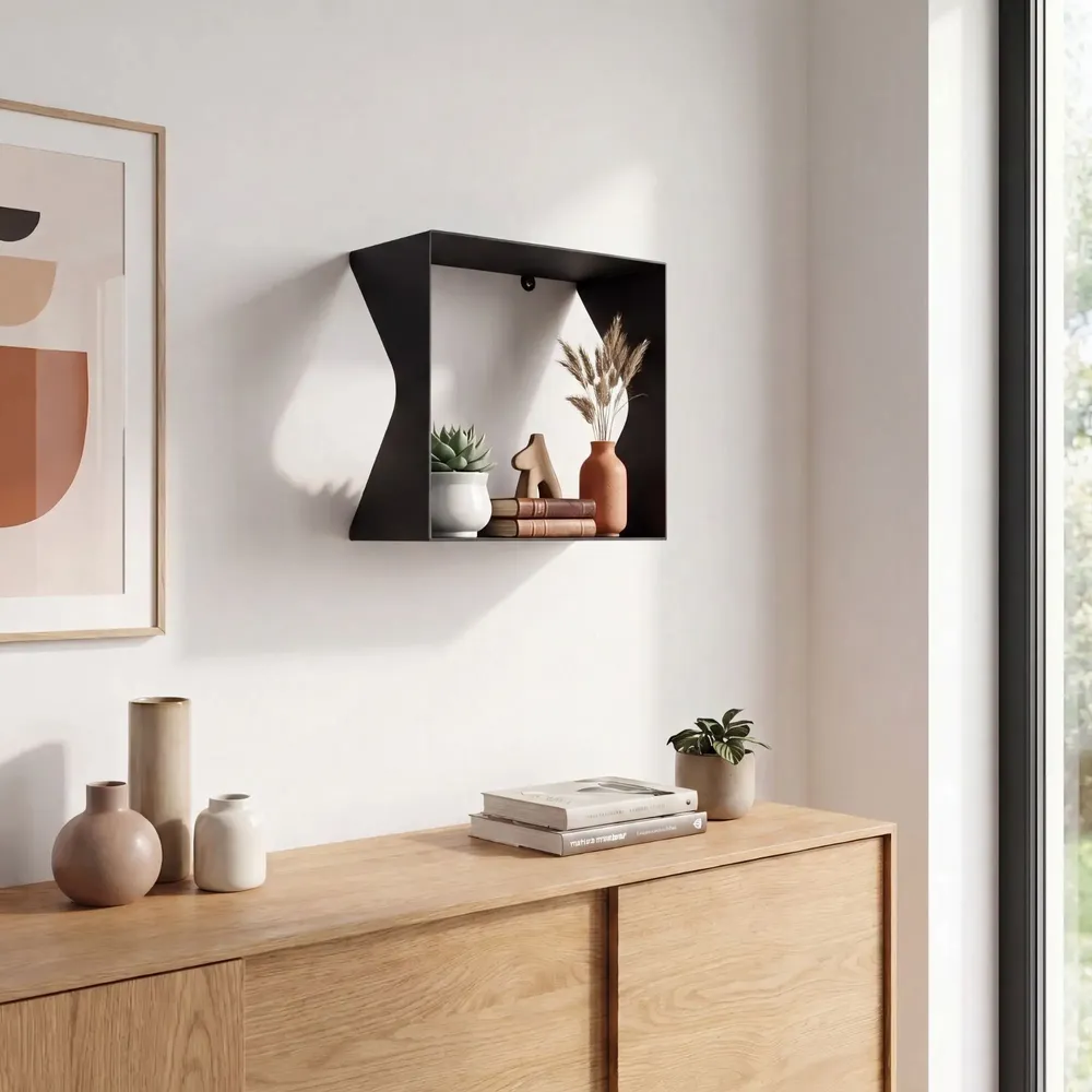 Decorative objects - AGATE cubic steel wall shelf - DECO-GEM