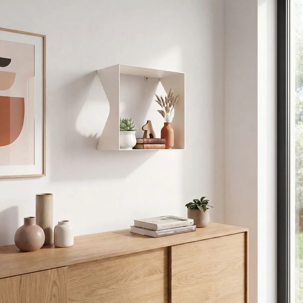 Decorative objects - AGATE cubic steel wall shelf - DECO-GEM