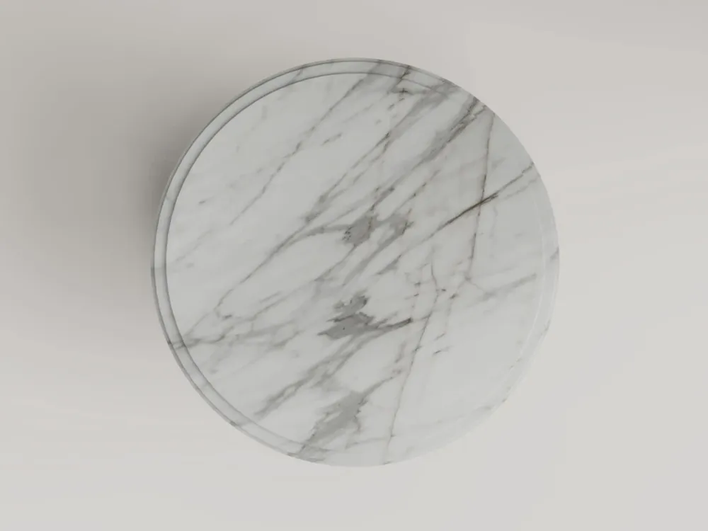 Dining Tables - Aura -  Round dining table in Calacatta marble - PISTORE MARMI