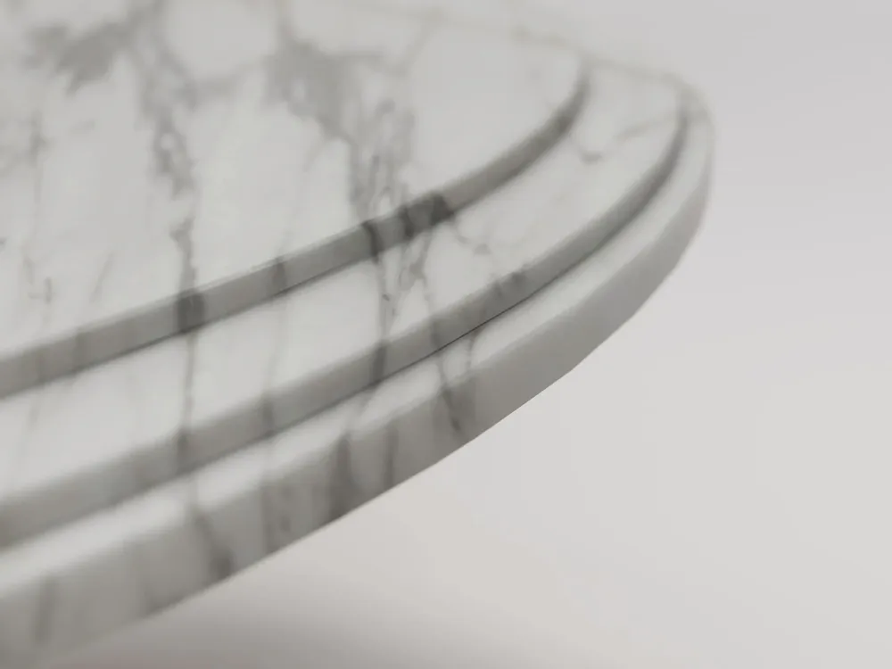 Dining Tables - Aura -  Round dining table in Calacatta marble - PISTORE MARMI