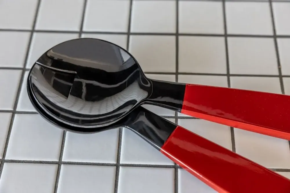 Kitchen utensils - Large black horn cutlery with wooden triangular handle - Natural - L INDOCHINEUR X RIVÊT
