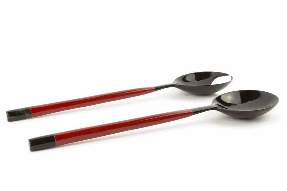 Kitchen utensils - Crab claw-shaped round cutlery in black horn and wood - Natural - L INDOCHINEUR X RIVÊT