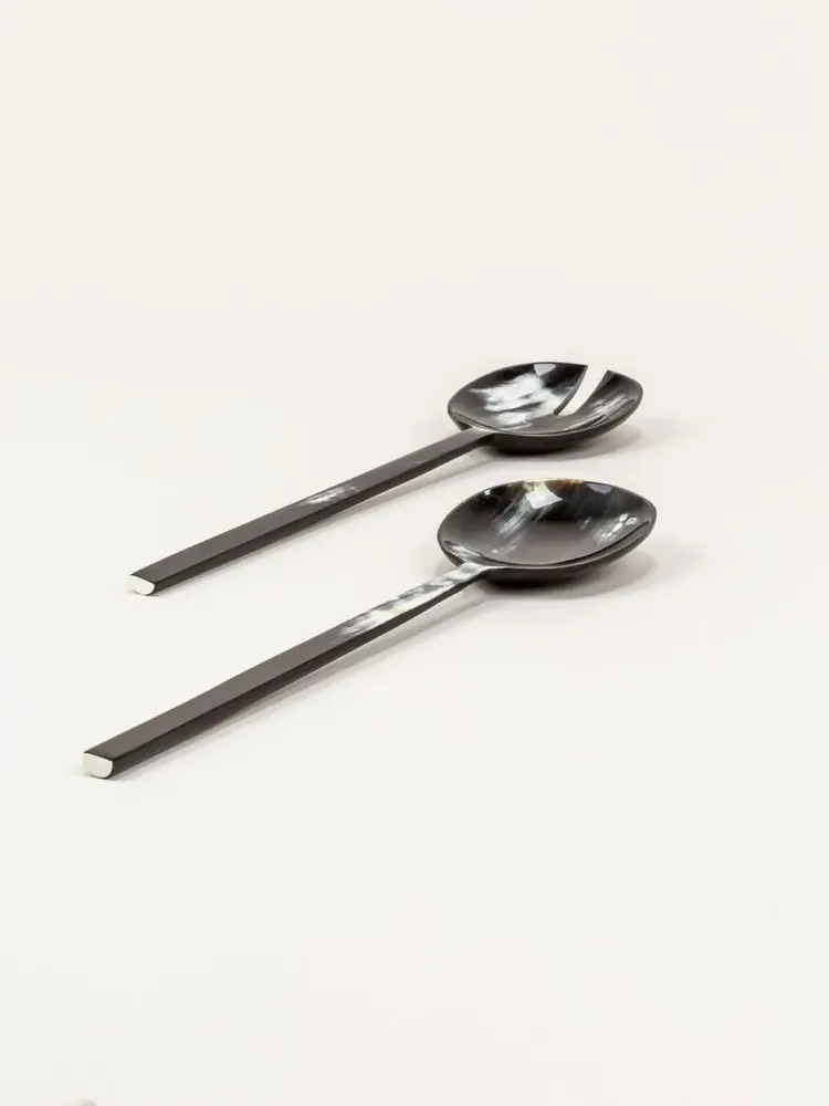 Kitchen utensils - Large Baguette cutlery in African black horn - L INDOCHINEUR X RIVÊT