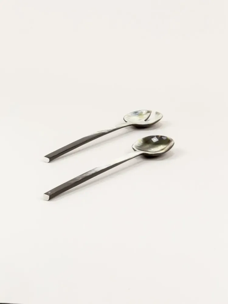 Kitchen utensils - Small Baguette cutlery in African black horn - L INDOCHINEUR X RIVÊT