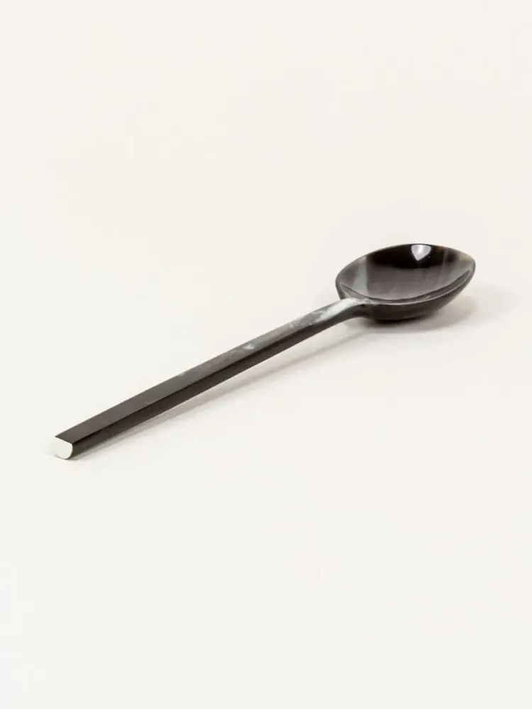 Kitchen utensils - Set of 6 Baguette dessert spoons in African black horn (set of 6) - L INDOCHINEUR X RIVÊT