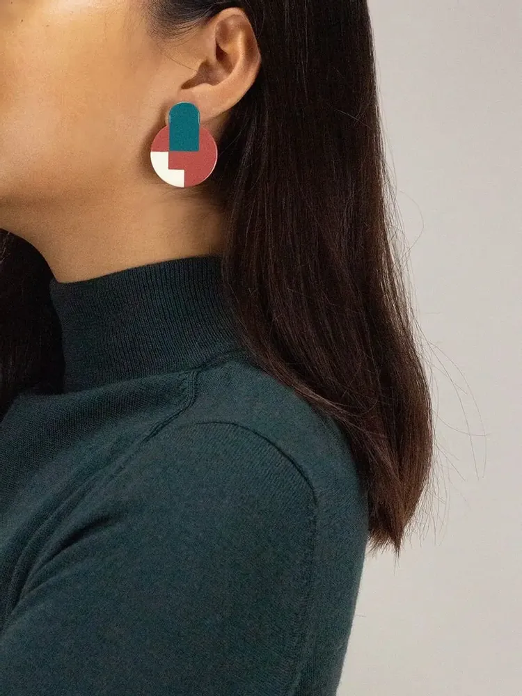 Bijoux - Boucles d'oreilles Crête - Tiges - Motif - L INDOCHINEUR X RIVÊT