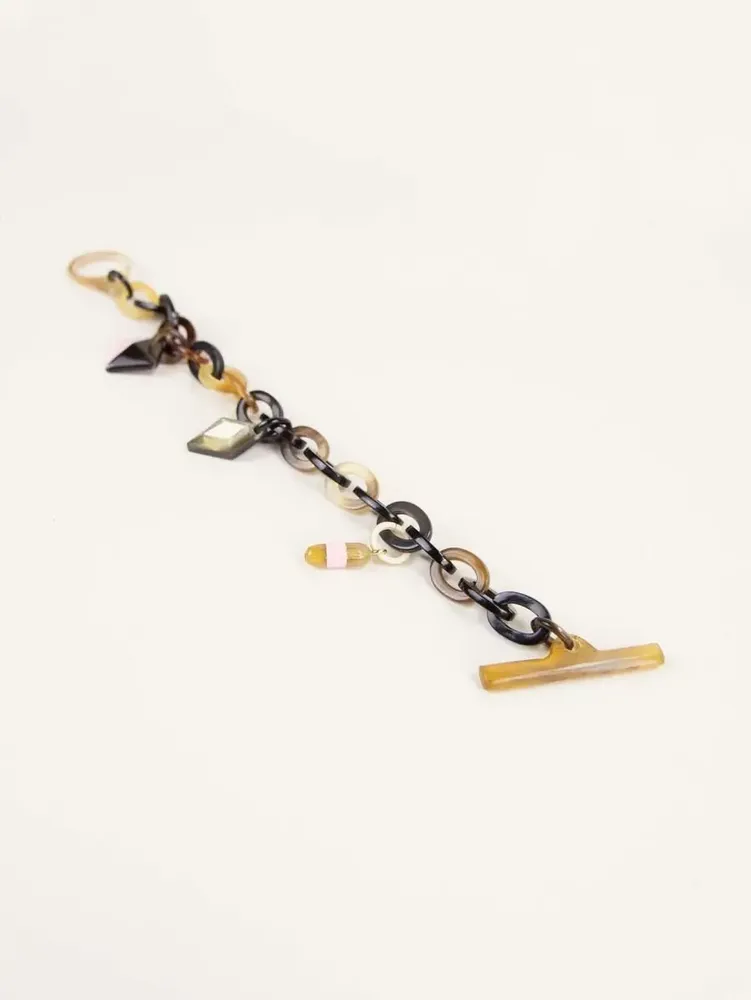 Bracelets - Charm chain bracelet in hoof and tricolour lacquer - L INDOCHINEUR X RIVÊT