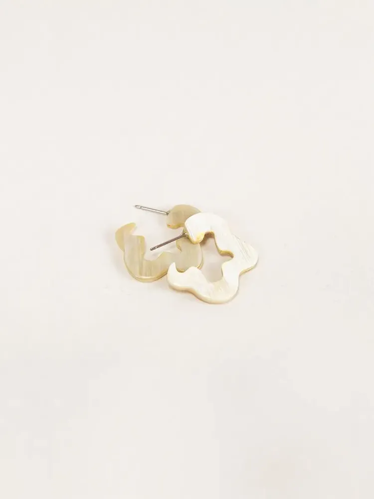 Bijoux - Boucles d'oreilles Azote en corne blonde - Corne blonde marbrée - L INDOCHINEUR X RIVÊT
