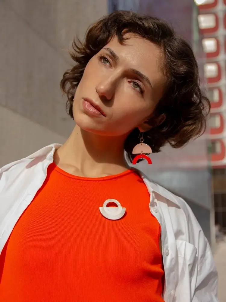 Jewelry - Hoop earrings in lacquered horn - Gold hooks - Multicolour - L INDOCHINEUR X RIVÊT