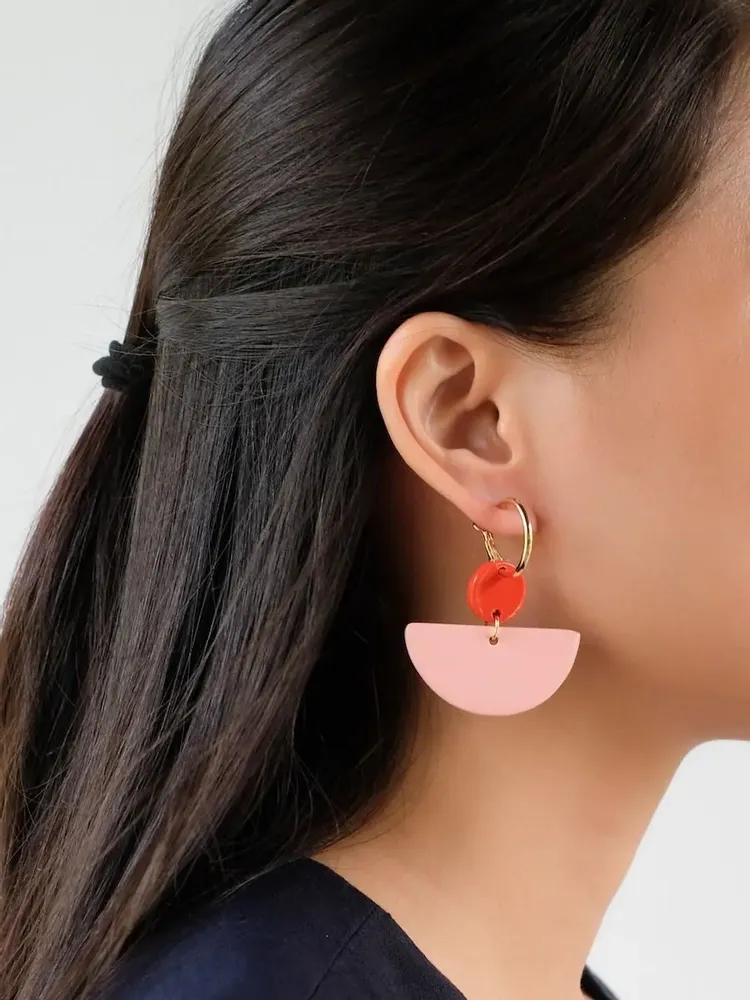 Jewelry - Hoop earrings in lacquered horn - Gold hooks - Multicolour - L INDOCHINEUR X RIVÊT