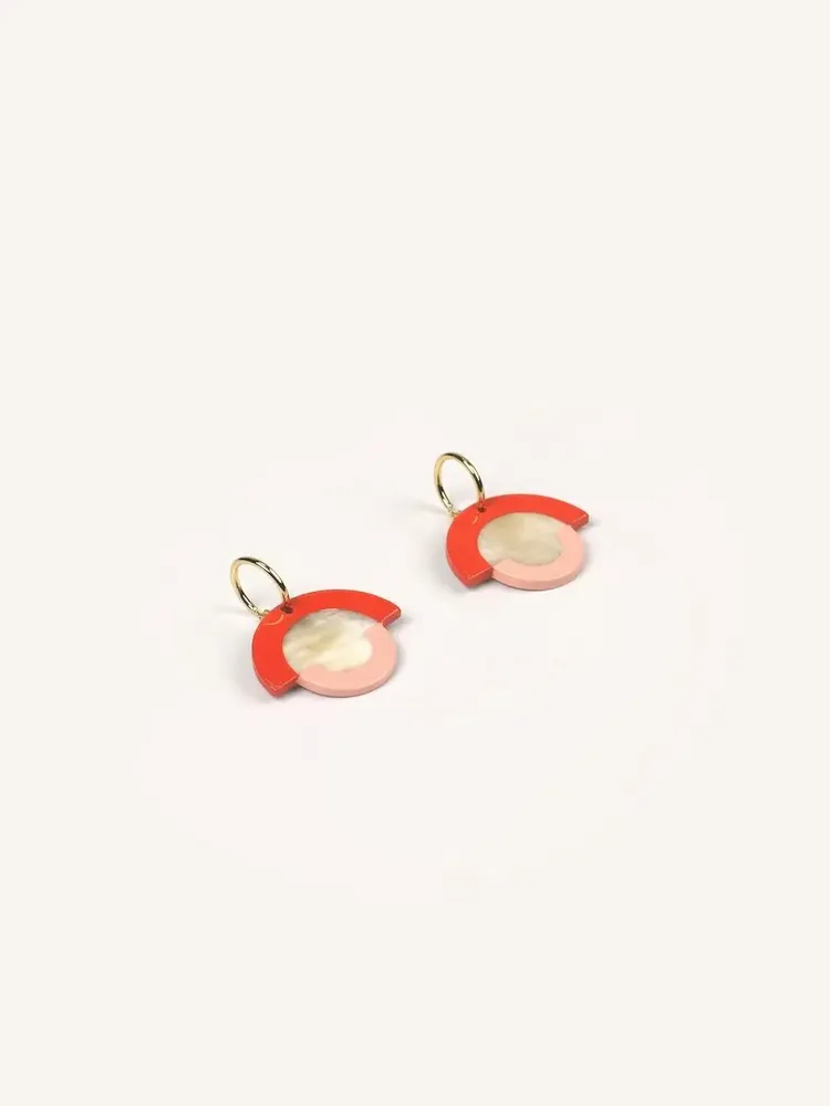 Jewelry - Hoop earrings in lacquered horn - Gold hooks - Multicolour - L INDOCHINEUR X RIVÊT