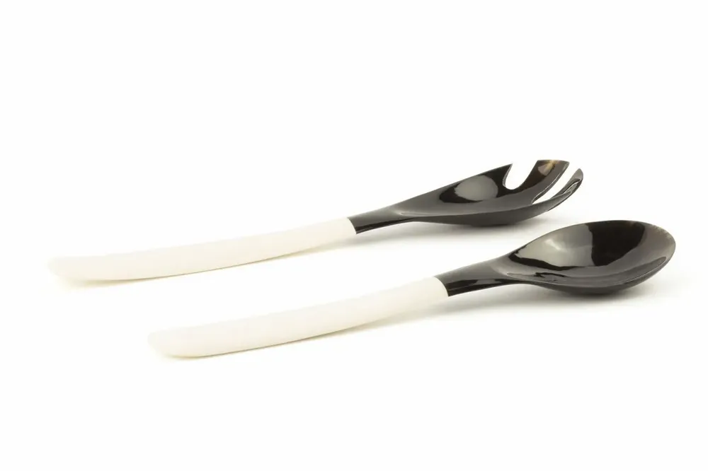 Couverts de service - Petits couverts en corne noire et manche os - L INDOCHINEUR X RIVÊT