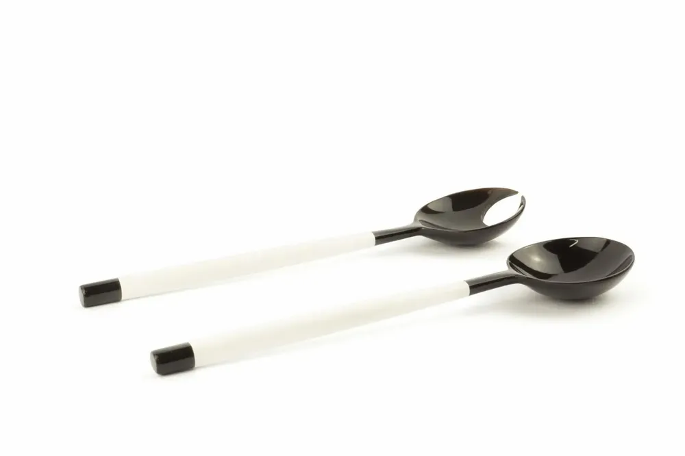 Couverts de service - Petits couverts ronds pinces de crabe laqués ivoire - taille S - L INDOCHINEUR X RIVÊT