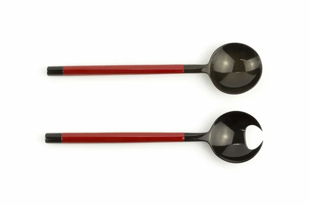 Couverts de service - Petits couverts ronds pinces de crabe laqués ivoire - taille S - L INDOCHINEUR X RIVÊT