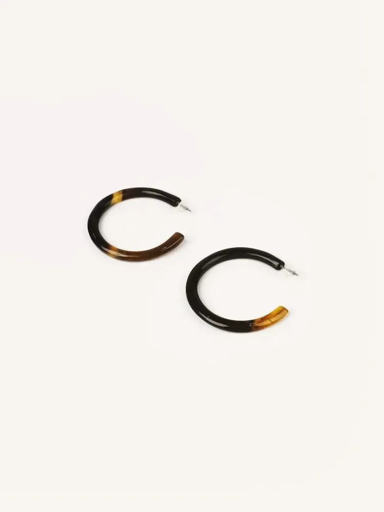 Jewelry - Small round rings earring in African white horn - Studs - Hoof - L INDOCHINEUR X RIVÊT