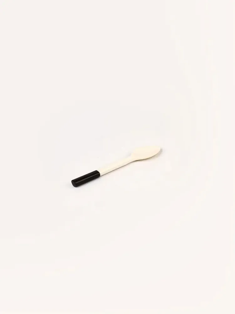 Cutlery set - Set of 6 teaspoons, white bone, black horn handle - L INDOCHINEUR X RIVÊT