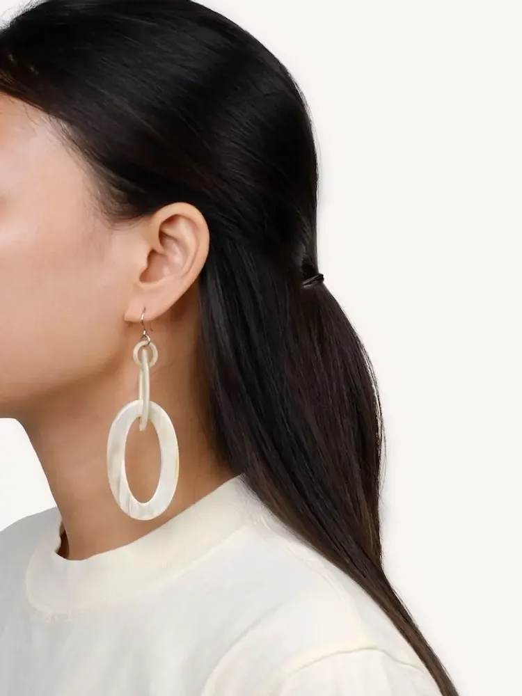 Jewelry - Double oval earring in hoof - Hooks - L INDOCHINEUR X RIVÊT