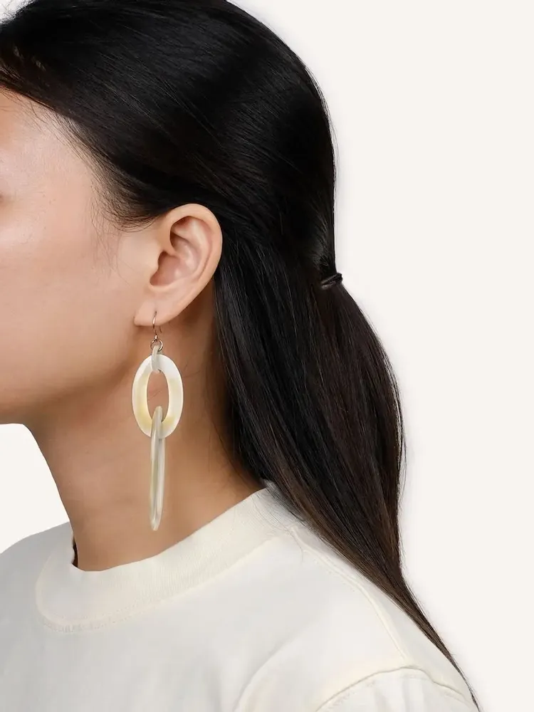 Jewelry - Double oval earring in hoof - Hooks - L INDOCHINEUR X RIVÊT