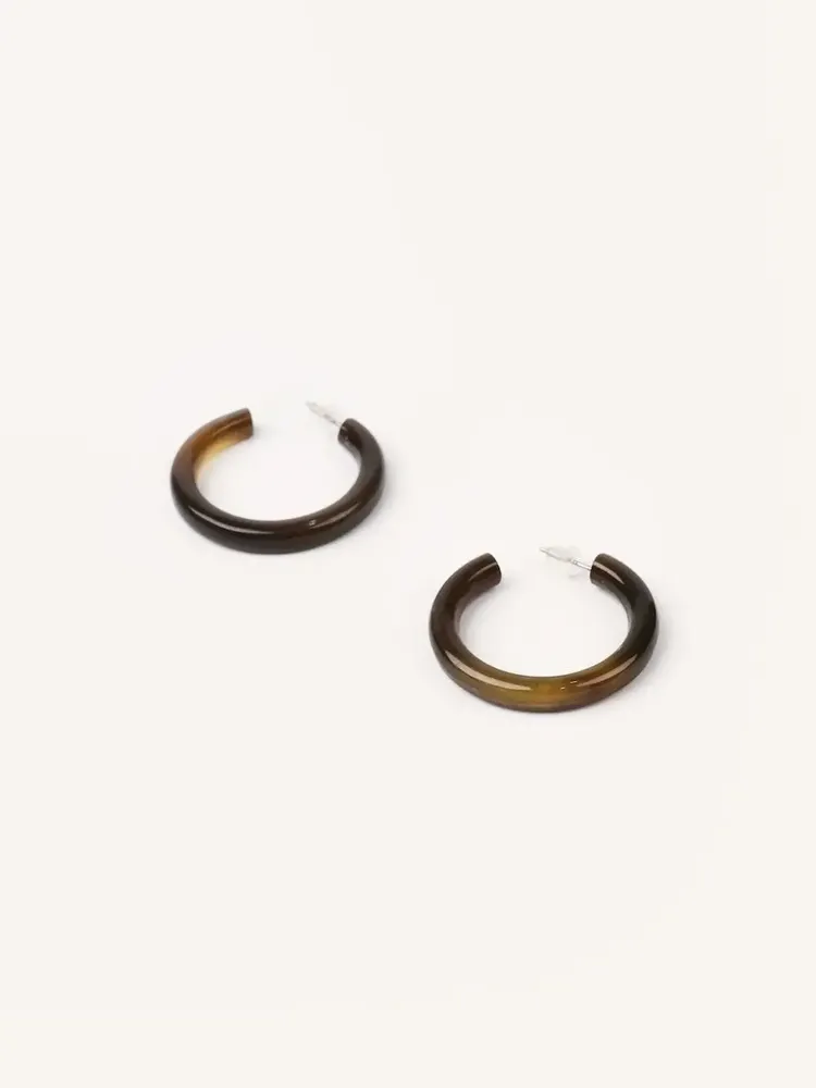 Jewelry - Small round rings earring in African white horn - Hoof - size S - L INDOCHINEUR X RIVÊT