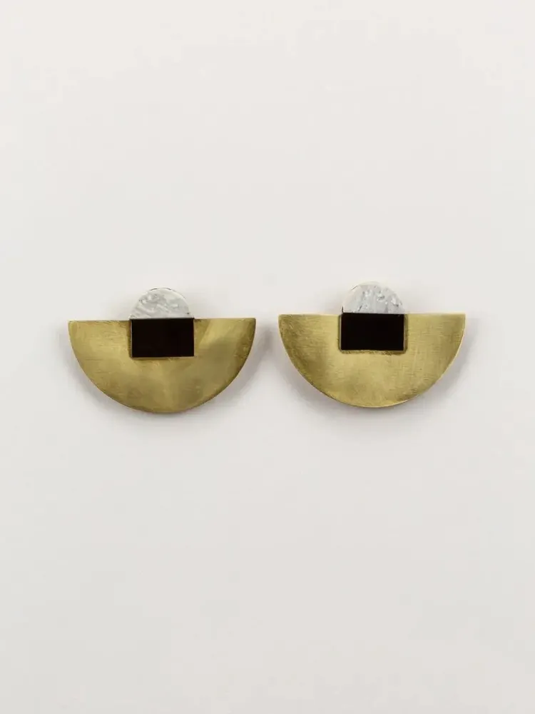 Jewelry - Stone & Brass Arche earrings - L INDOCHINEUR X RIVÊT