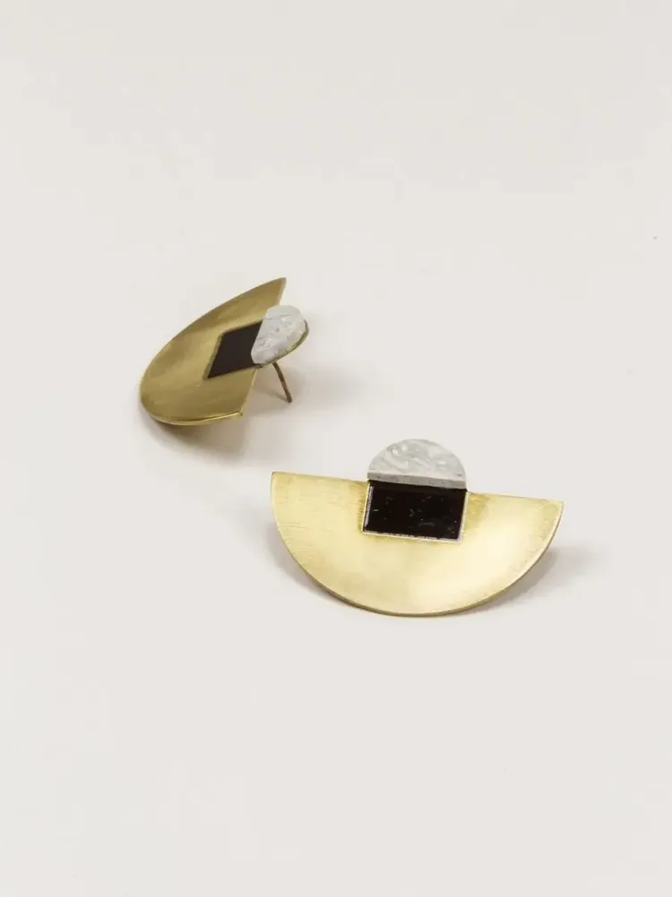 Jewelry - Stone & Brass Arche earrings - L INDOCHINEUR X RIVÊT