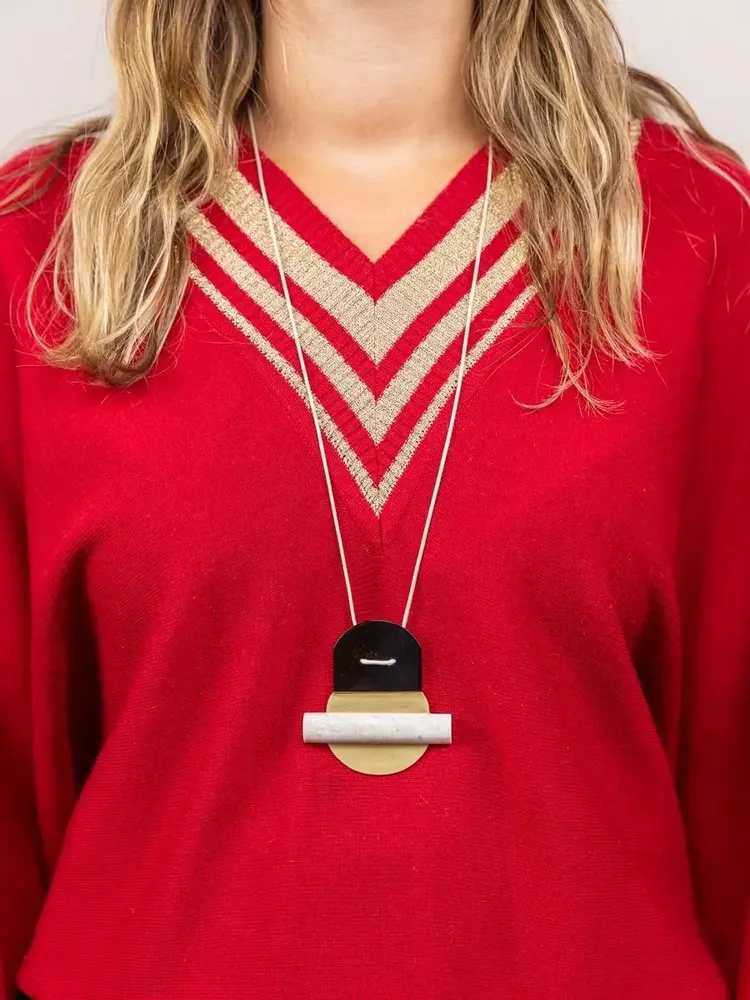 Jewelry - Stone & brass Envol pendant - L INDOCHINEUR X RIVÊT