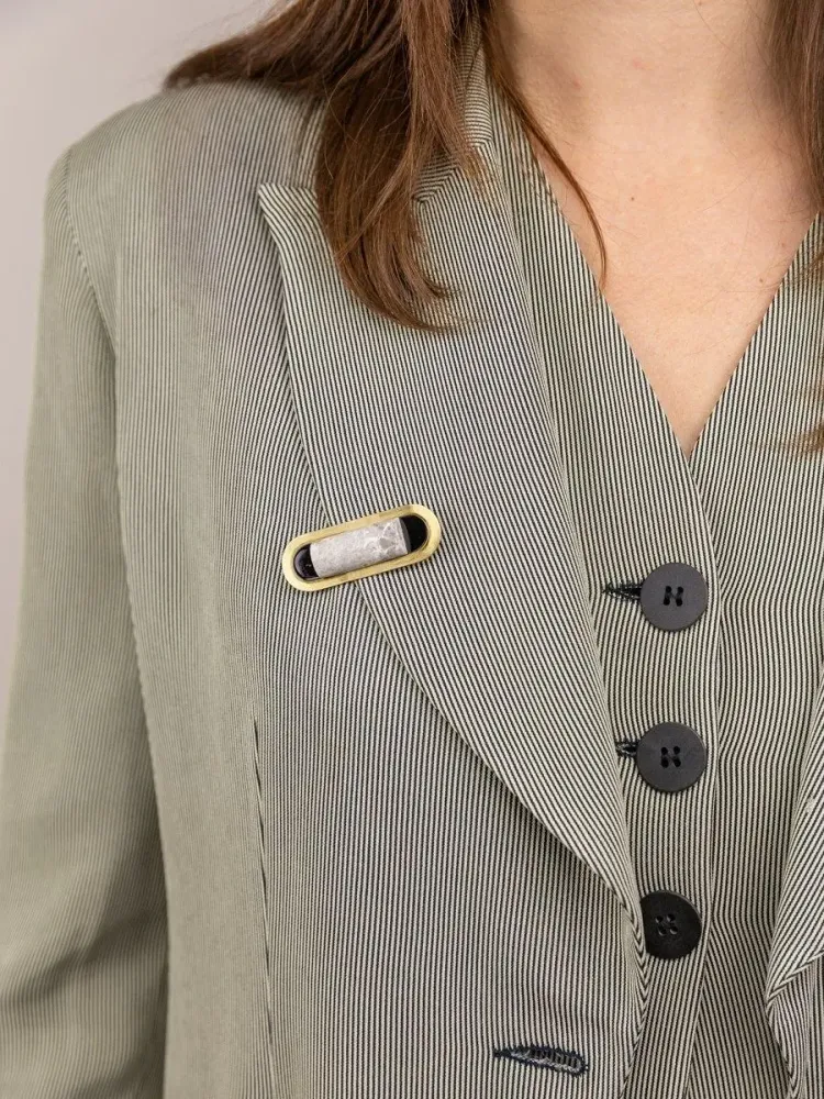 Broches - Broche Laiton pierre - L INDOCHINEUR X RIVÊT