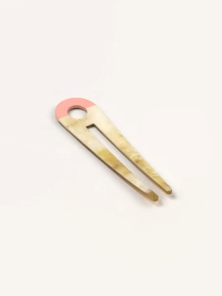 Hair accessories - Double hairpin in African blond horn and lacquer - L INDOCHINEUR X RIVÊT