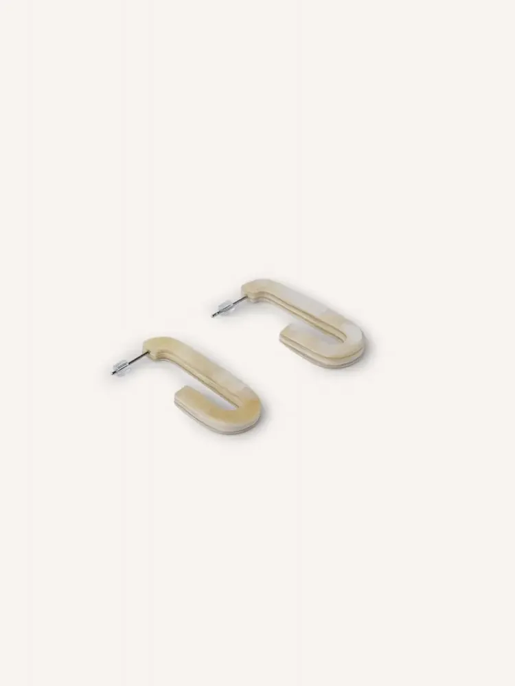 Jewelry - Earrings in blond horn - Studs - Marbled blond horn - L INDOCHINEUR X RIVÊT