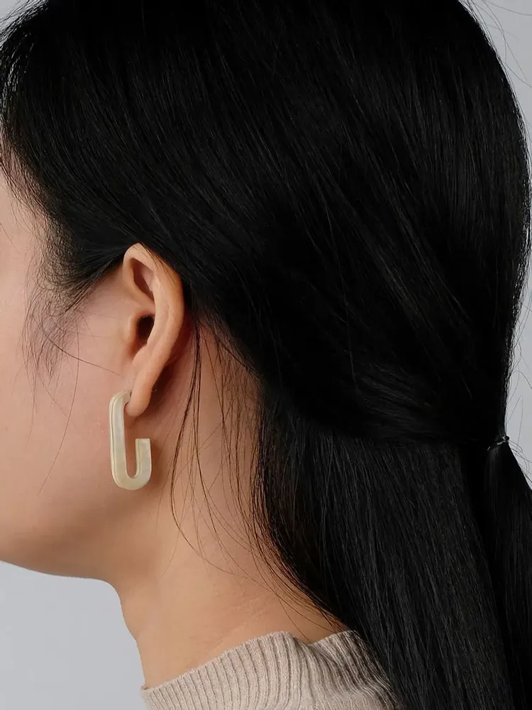 Jewelry - Earrings in blond horn - Studs - Marbled blond horn - L INDOCHINEUR X RIVÊT
