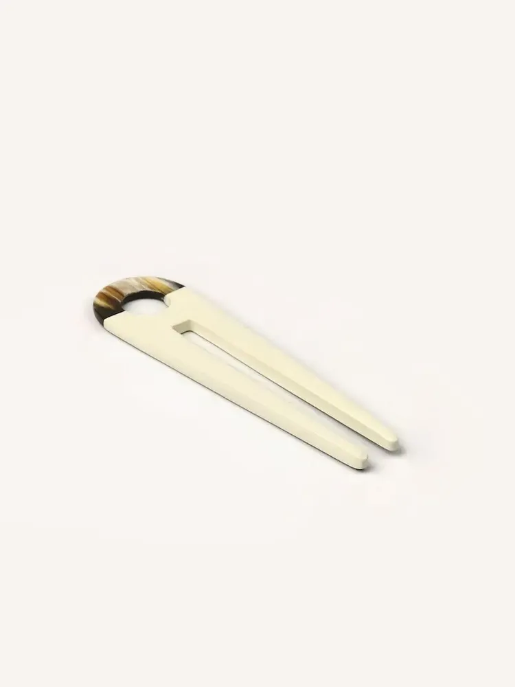 Hair accessories - Double hairpin in African black horn and lacquer - L INDOCHINEUR X RIVÊT