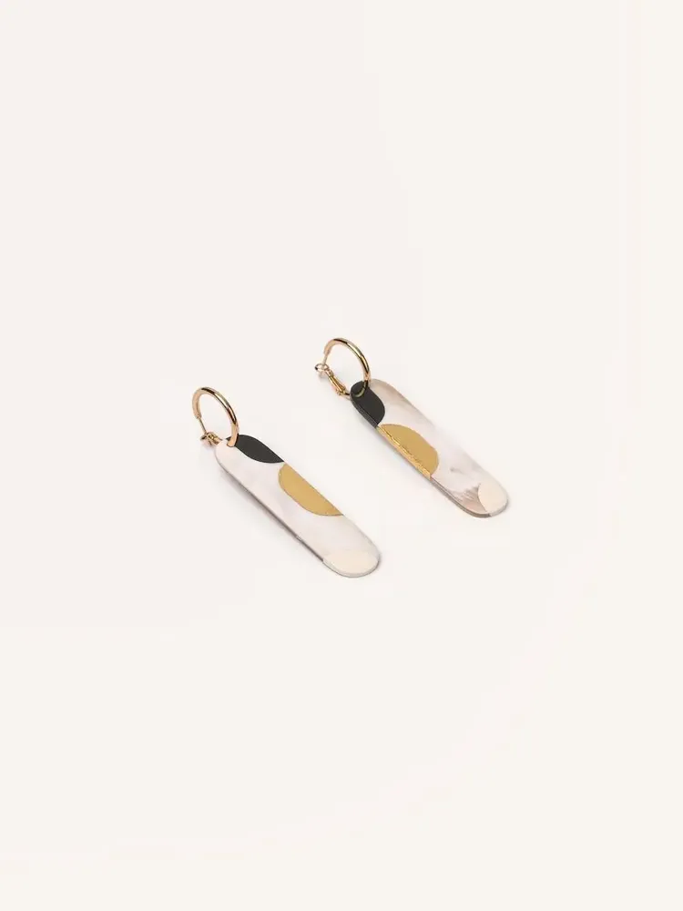 Jewelry - Nymph hoop earrings 65 in blond horn and orange lacquer - Orange - L INDOCHINEUR X RIVÊT