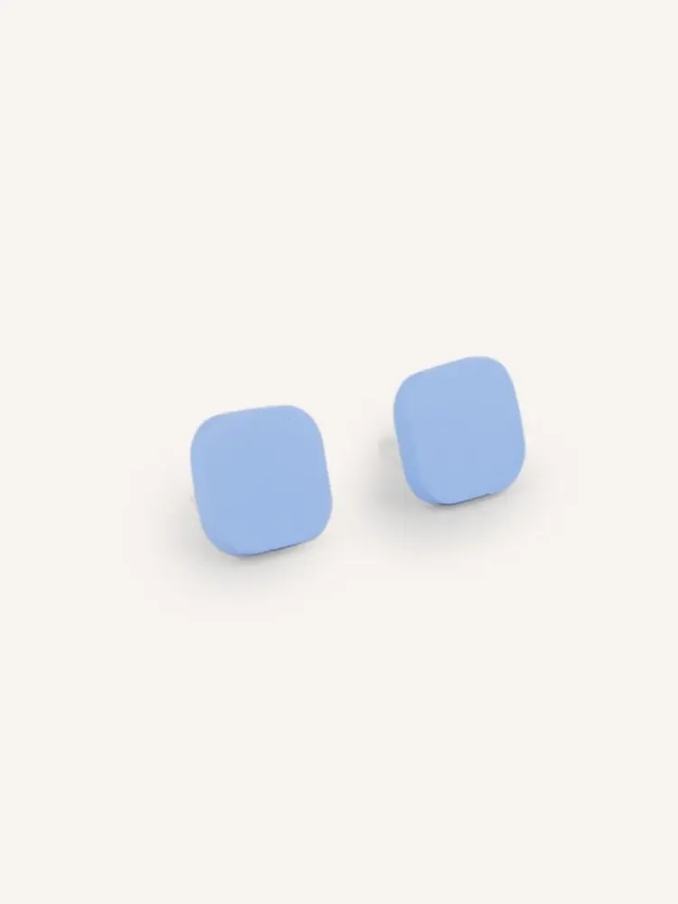 Jewelry - Earrings in horn and Wood Green lacquer - Studs - Ochre earth lacquer - L INDOCHINEUR X RIVÊT