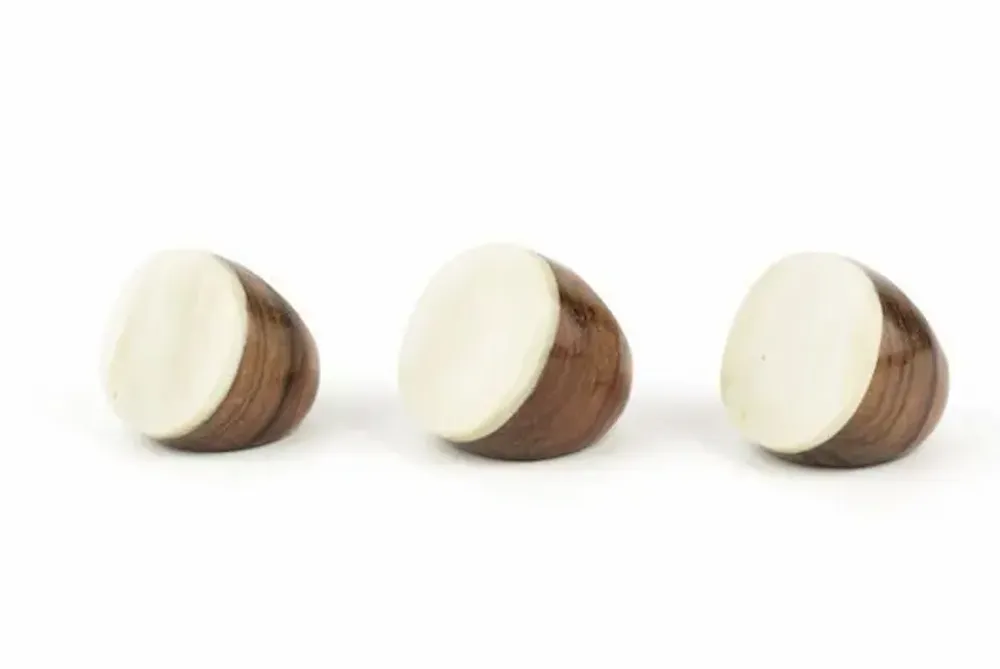 Jewelry - Pastille ring in wood and bone, size M - Natural - size S - L INDOCHINEUR X RIVÊT