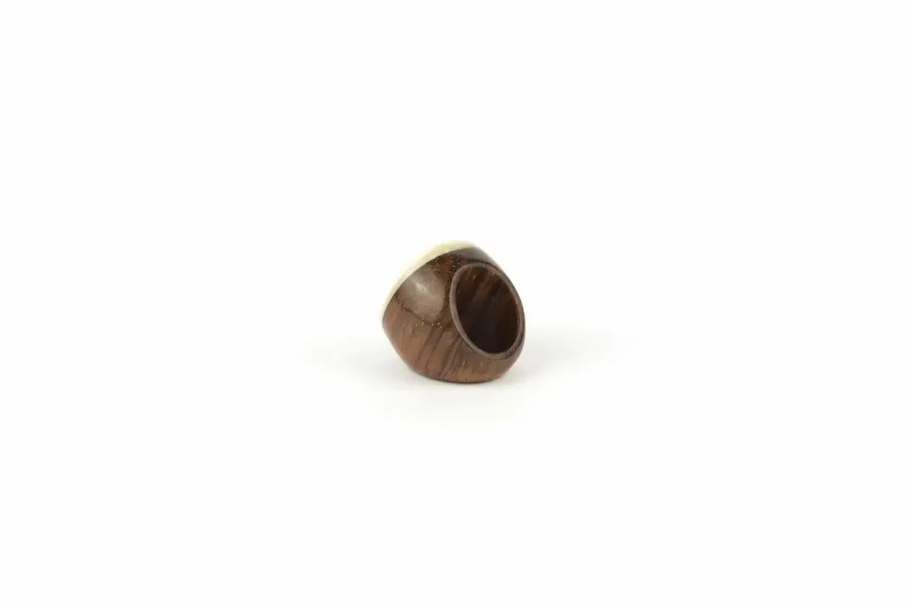 Jewelry - Pastille ring in wood and bone, size M - Natural - size M - L INDOCHINEUR X RIVÊT