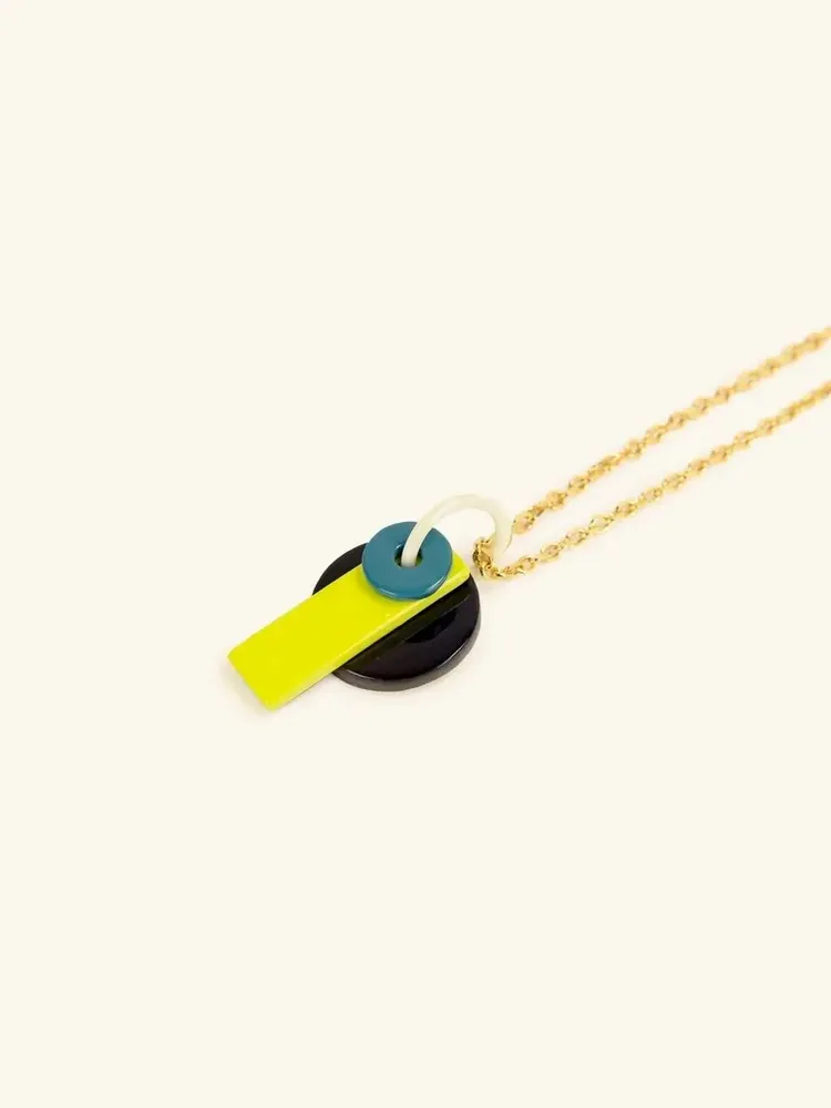 Jewelry - Enyo pendant in horn and lacquer, black cord - L INDOCHINEUR X RIVÊT