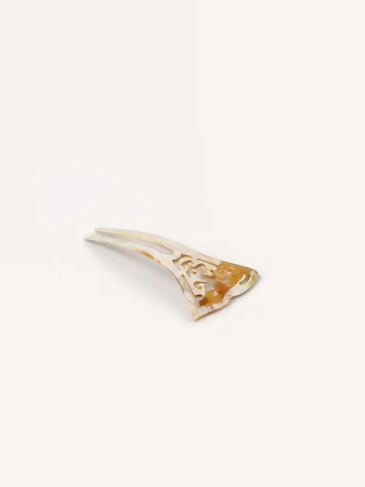 Hair accessories - Double lace hairpin in blond horn - L INDOCHINEUR X RIVÊT