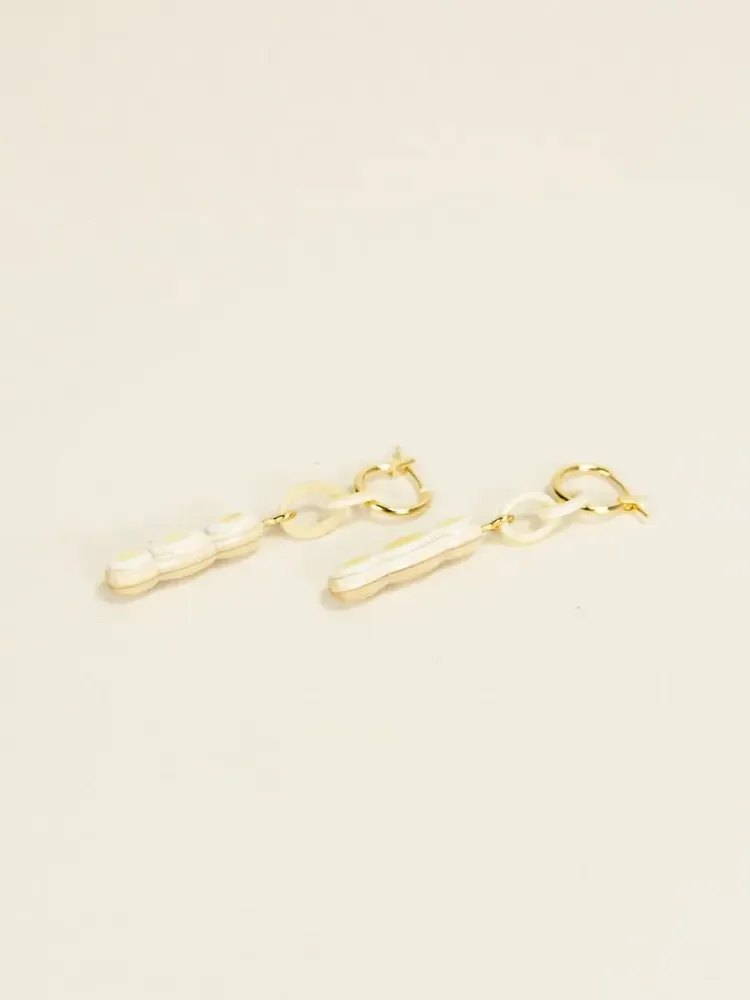 Jewelry - Quille brass hoops in blond horn - Small hoops - Marbled blond horn - L INDOCHINEUR X RIVÊT