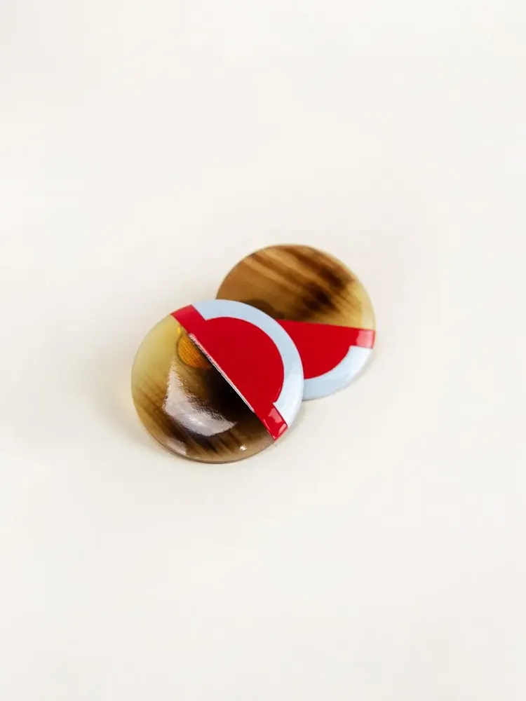 Jewelry - Earrings Sinh Nhat 5 in hoof with two-tone lacquer - Clips - Pattern - L INDOCHINEUR X RIVÊT