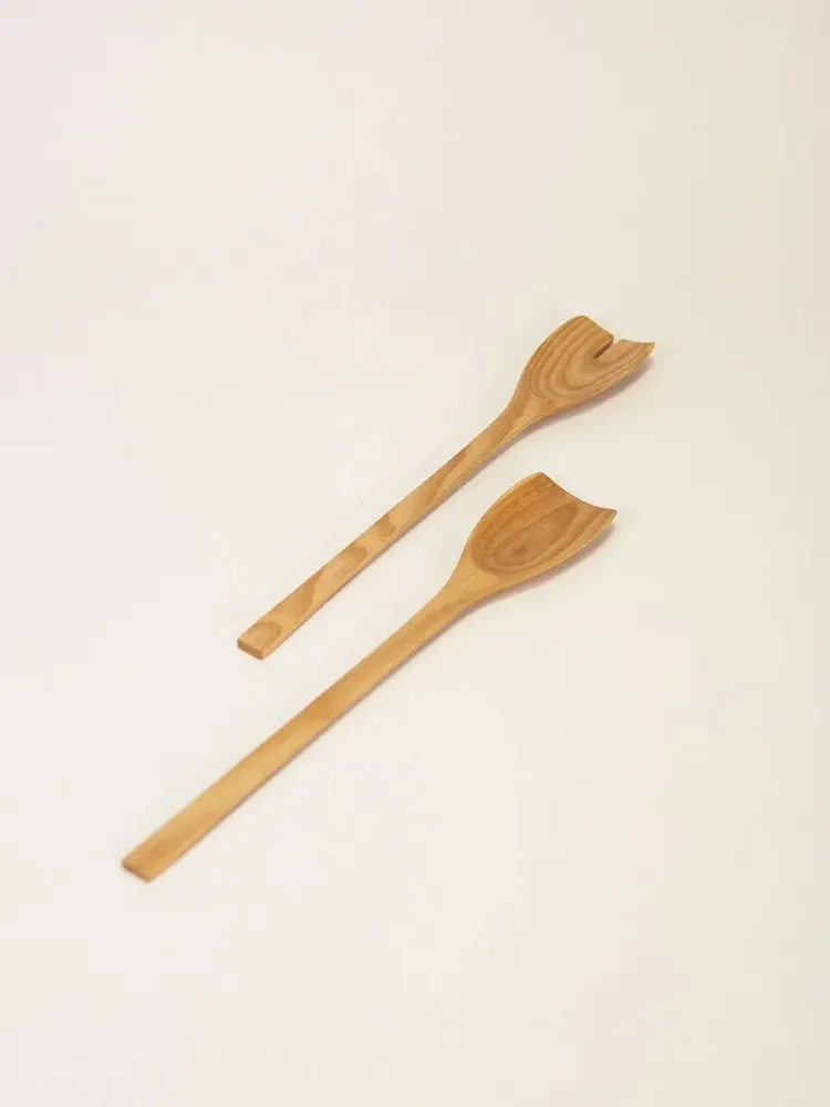 Couverts de service - Couverts à salade en bois de frêne - L INDOCHINEUR X RIVÊT