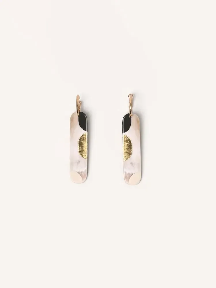 Jewelry - Nymph hoop earrings 65 in blond horn and orange lacquer - Gold - L INDOCHINEUR X RIVÊT