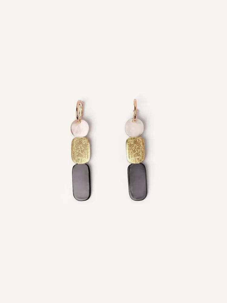 Jewelry - Totem hoop earrings 70 in blond horn and orange lacquer - Gold - L INDOCHINEUR X RIVÊT