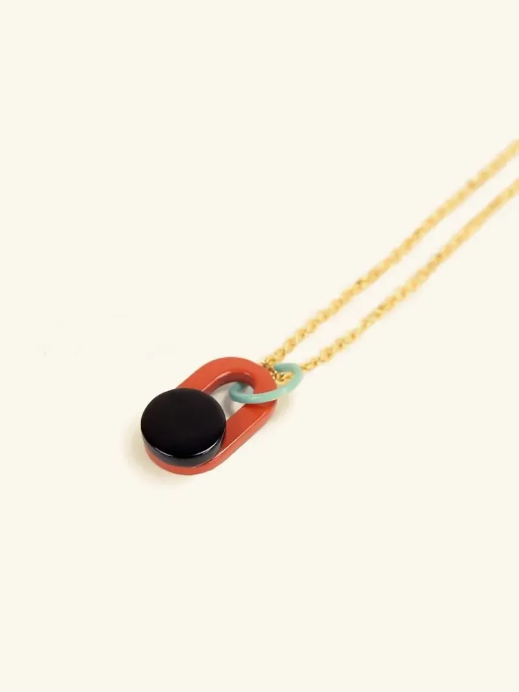 Jewelry - Bacchia pendant in horn and lacquer, black cord - L INDOCHINEUR X RIVÊT